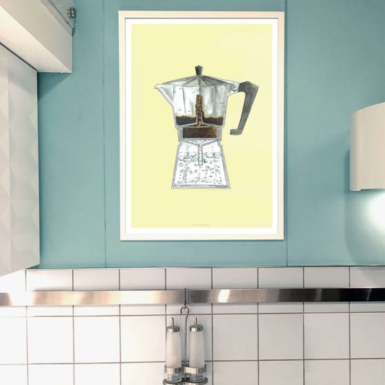 Plakat Moka Pot Kaffe Coffeeprints