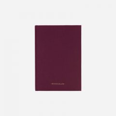 Monograph notesbog med linierede sider i bordeaux omslag