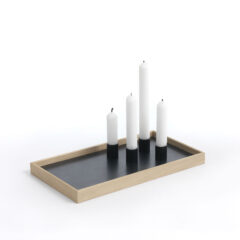 Candle Tray bakke i eg og sort fra The Oak Men