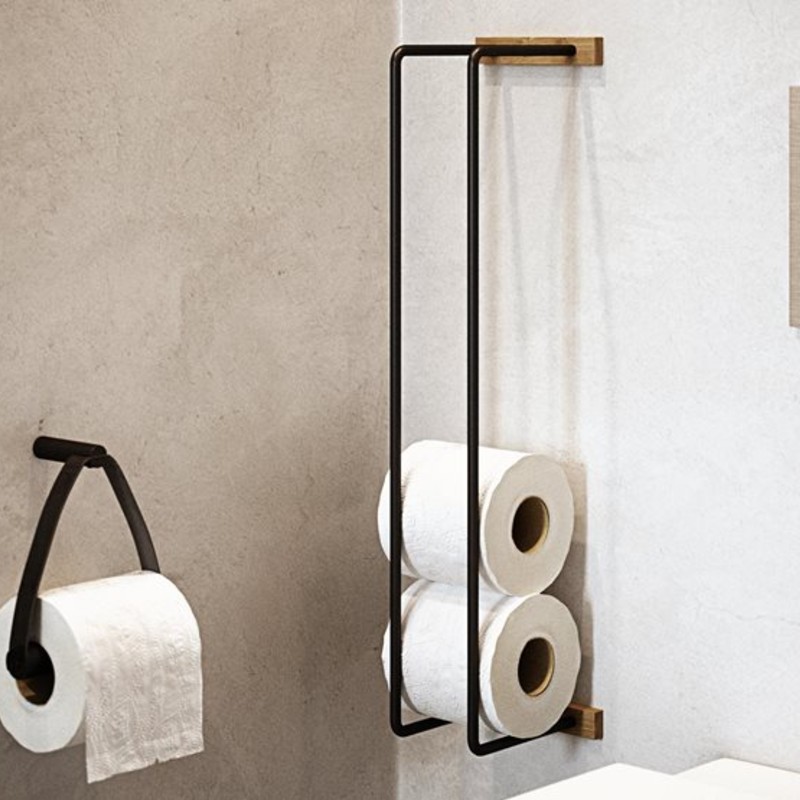 Toiletrulleholder Bathroom Rack fra by Wirth i natur egetræ