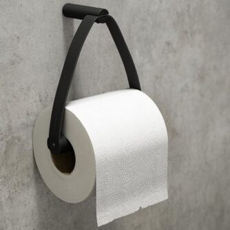 Toiletrulleholder i sort metal fra by Wirth
